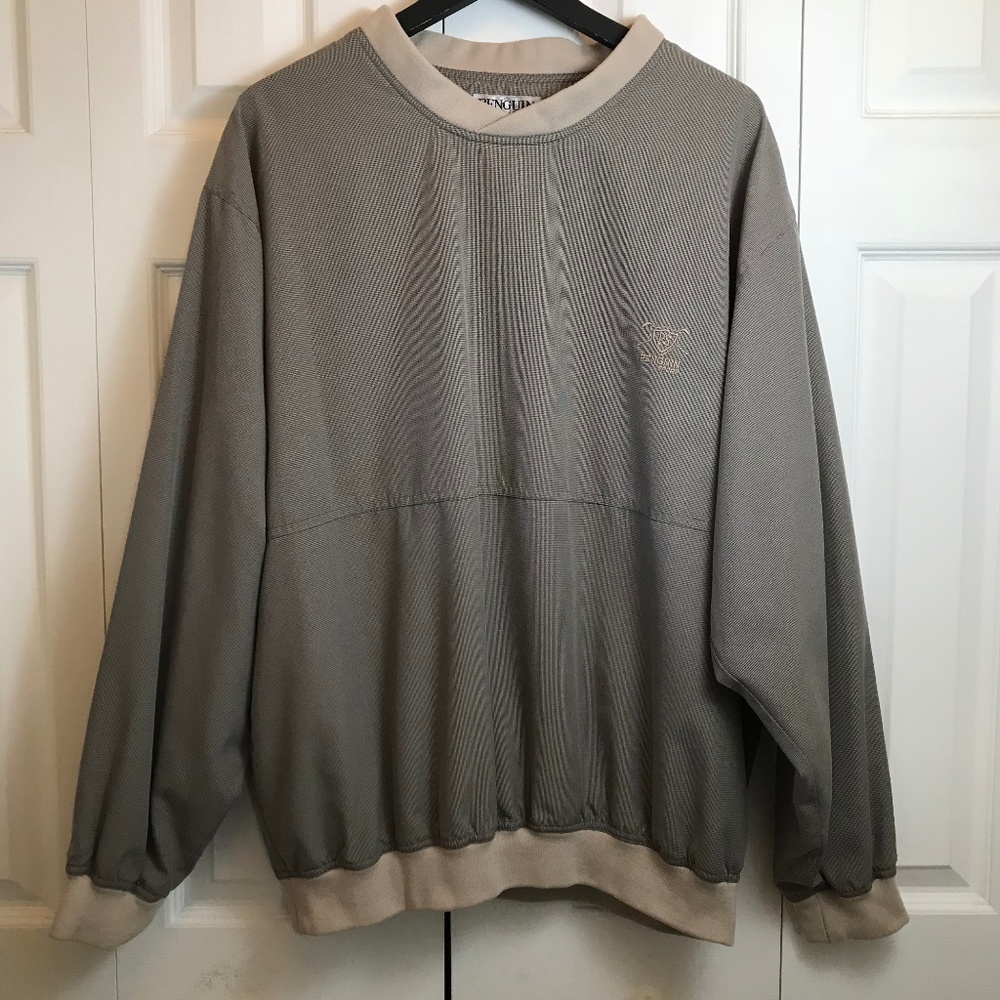 Penguin Sport Beige Golf Athletic Mens Pullover L